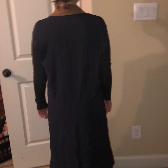 Marni collared silk dress wool sleeves charcoal 40 - Picture 4 of 5